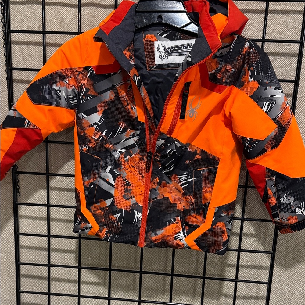 Spyder Youth Jacket in Orange and Black